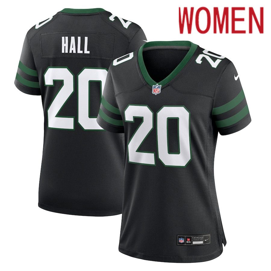 Women New York Jets 20 Breece Hall Nike Legacy Black Alternate Game NFL Jersey